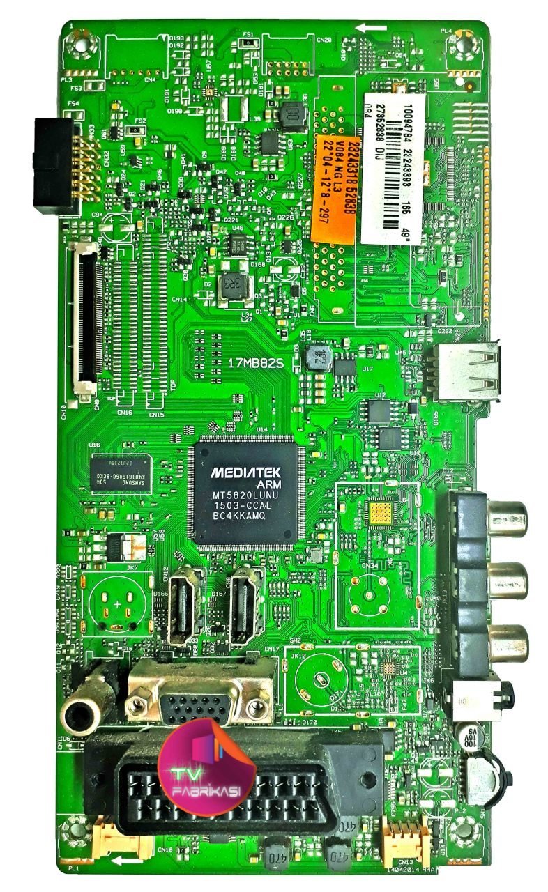 17MB82S , 23243393 , DIJ , 49'' , 14042014 , 23243318 , 52838 , MAIN BOARD , VESTEL ANAKART