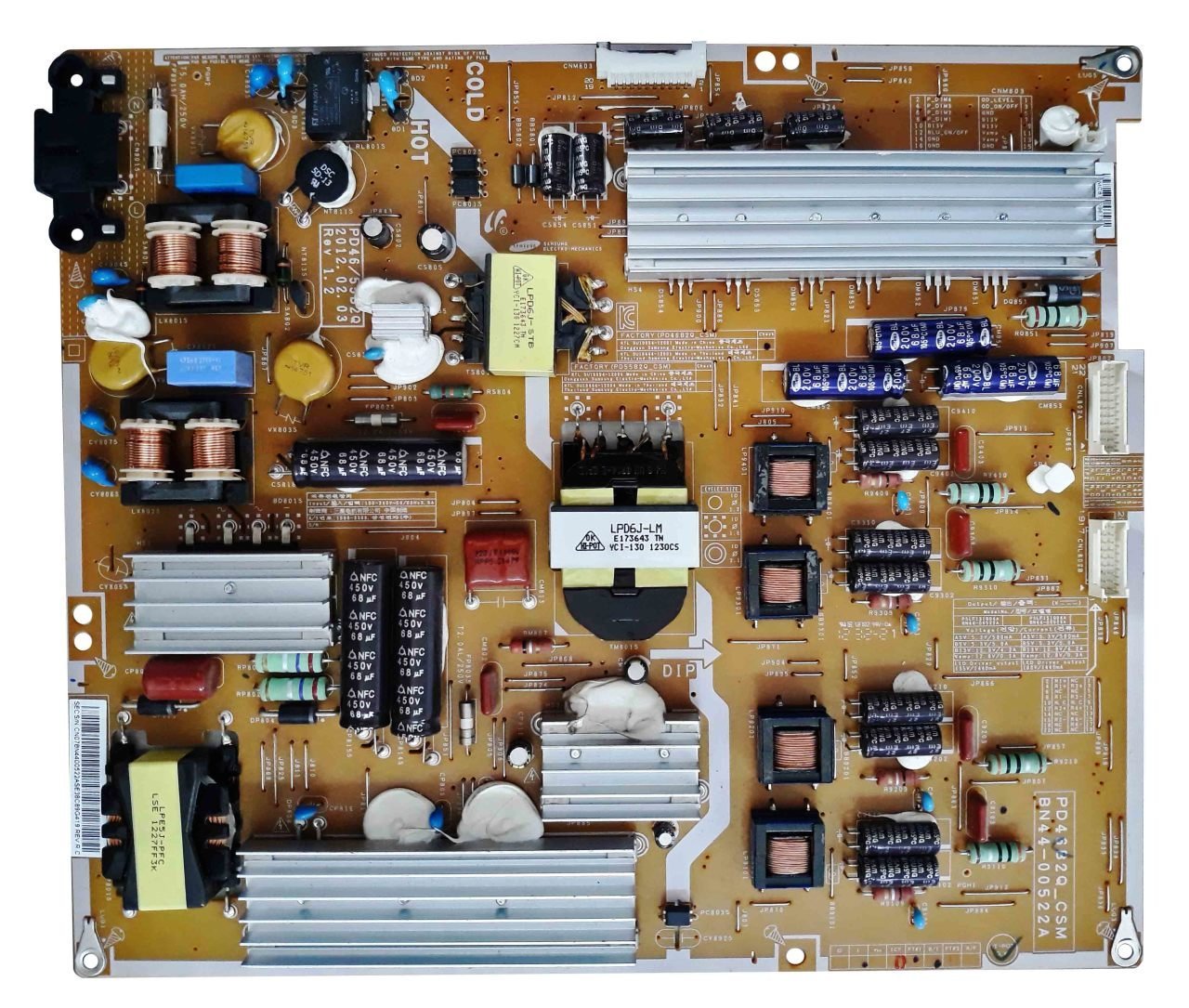 BN44-00522A , PD46B2Q_CSM , PSLF131Q04A, PD46/55B2Q ,  UE46ES8000 , LTJ460HQ10-V , POWER BOARD , SAMSUNG BESLEME