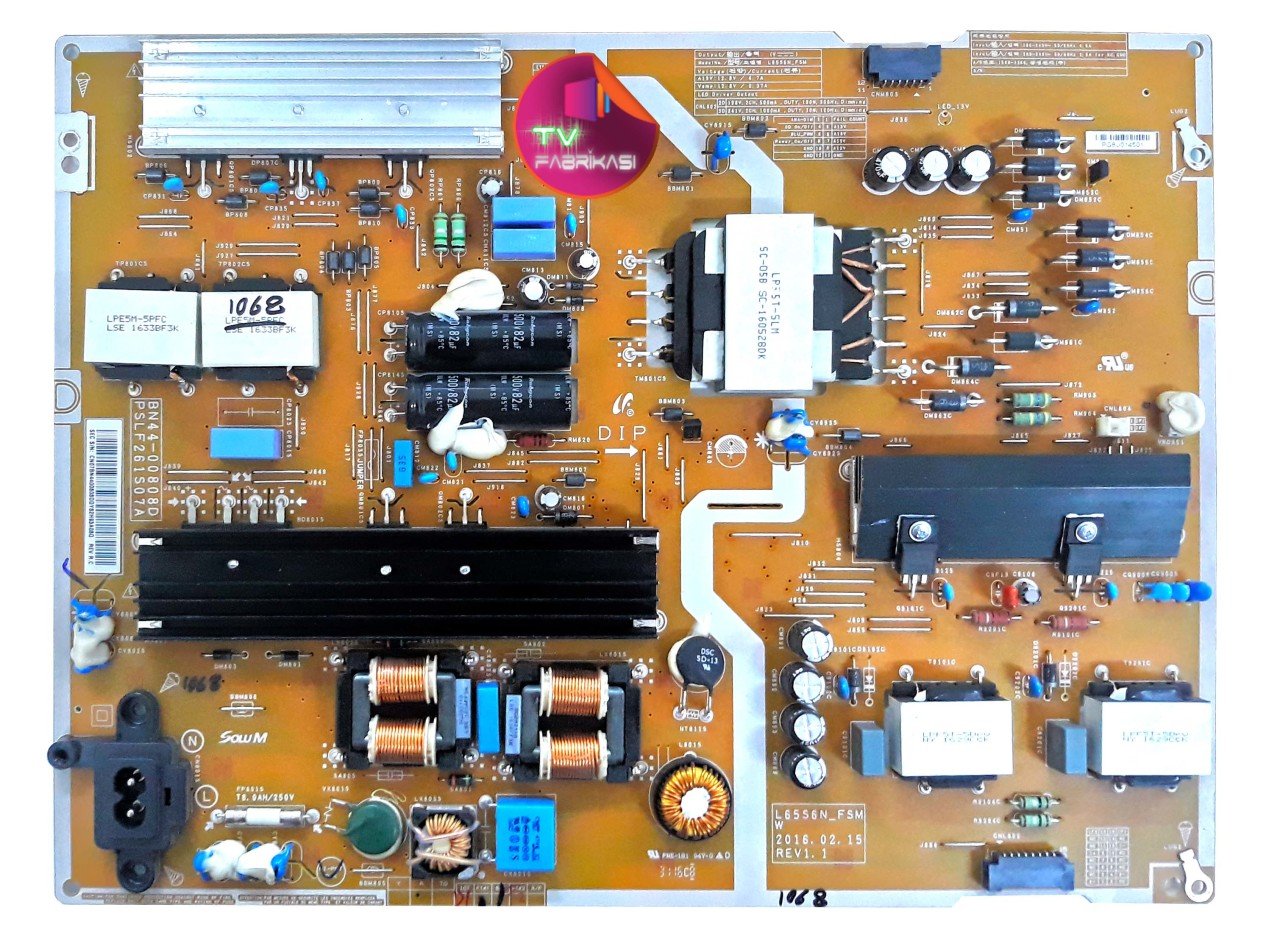 BN44-00808D , PSLF261S07A , L65S6N_FSM W , UN65KU6300FXZA , UN65KU630DFXZA , UN65K650DFXZ , POWER BOARD , SAMSUNG BESLEME