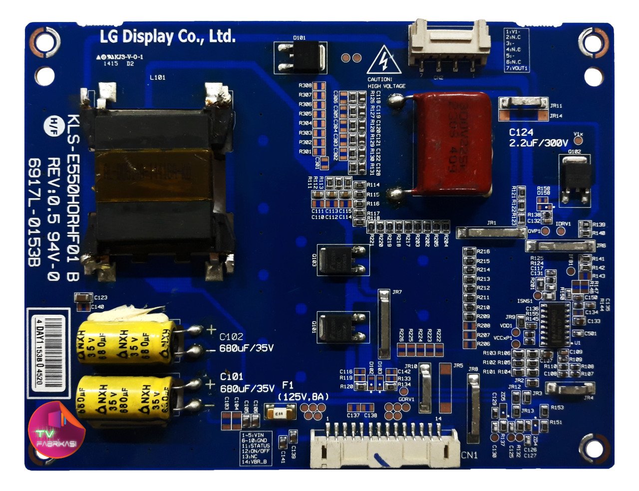 6917L-0153B , KLS-E550HORHF01 B , REV0.5 , LC550DUN-PGP1 , LG LED DRIVER BOARD