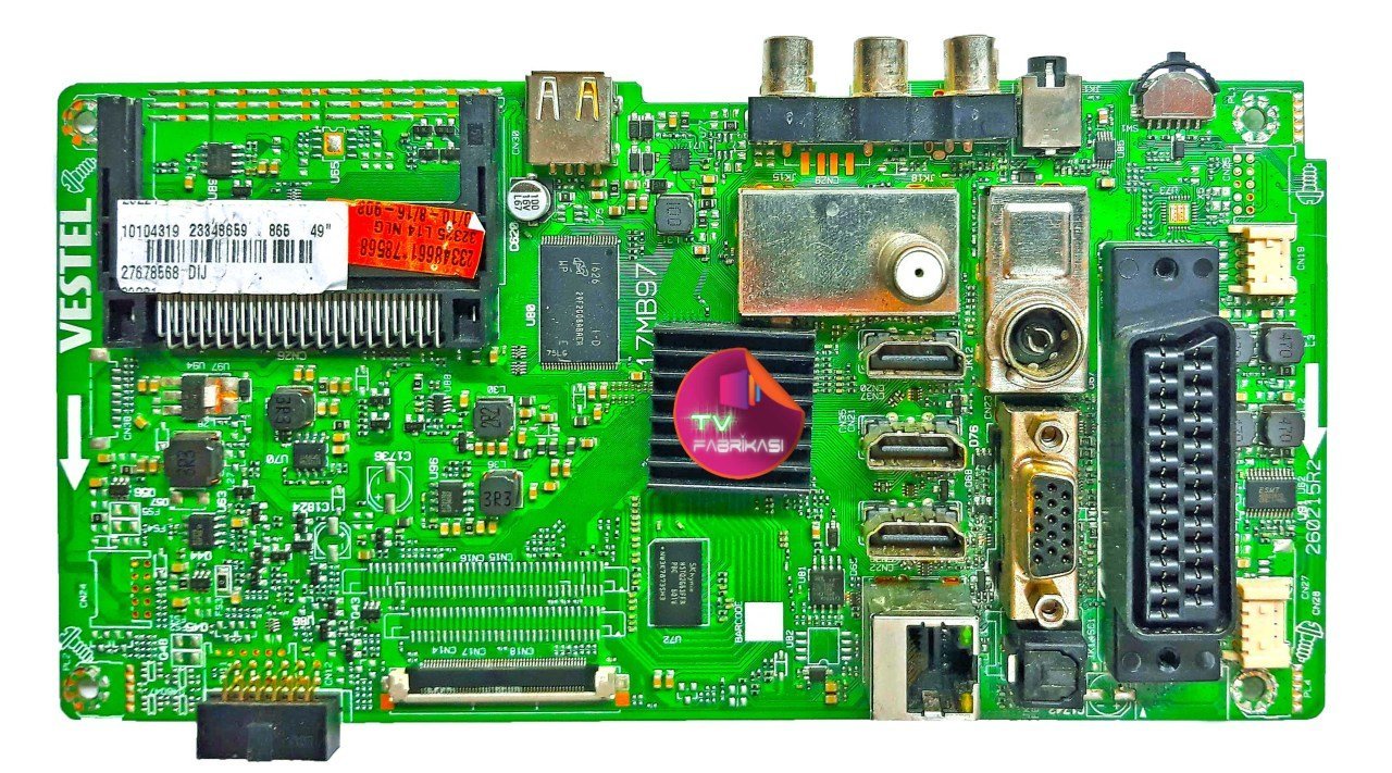 17MB97 , 23348659 , 10104319 , 27678568 DIJ 49'' , MAIN BOARD , VESTEL ANAKART