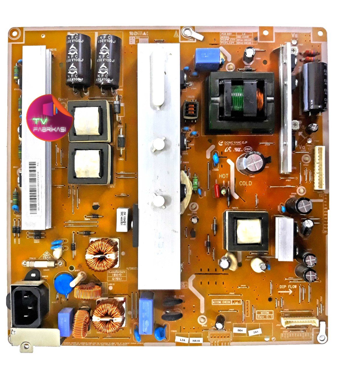 BN44-00510B , C ,  P51FW_CDY ,   REV 1.2 , HU10251-11035A , S51FH-YB01 , POWER BOARD , SAMSUNG BESLEME