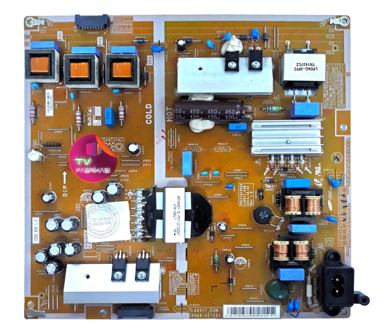 BN44-00709A , L48X1T_ESM , REV 1.2 , PSLF141X06A , UE48H6500 , POWER BOARD , SAMSUNG BESLEME