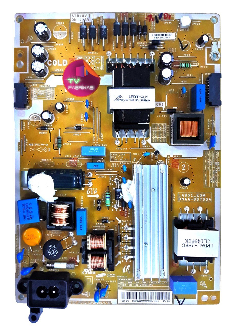 BN44-00703A , L48S1_ESM , REV 1.4 , PSLF121S06A , UE48H5500AK , POWER BOARD , SAMSUNG BESLEME