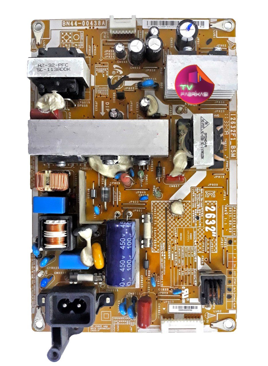 BN44-00438A , I2632F1_BSM , PSIV121411A , REV 1.1 , LE32D450 , T315XW03 , POWER BOARD , SAMSUNG BESLEME