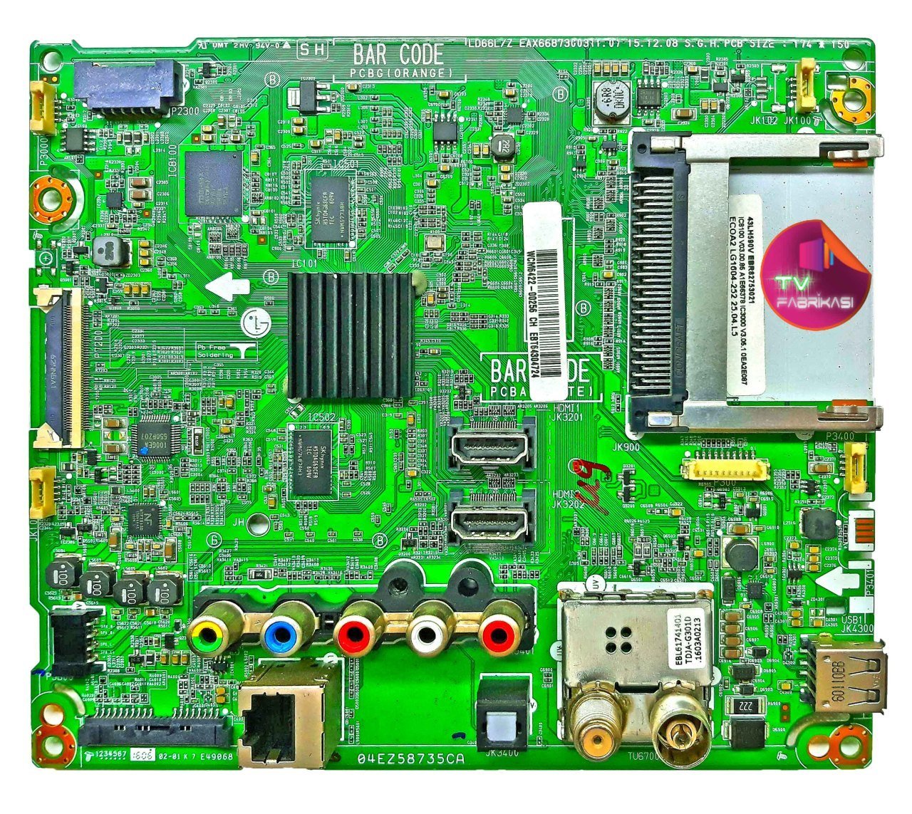 EAX66873C03 (1.0) 15.12.08 S.G.H , EBT64304724 , ANAKART LG , MAIN BOARD