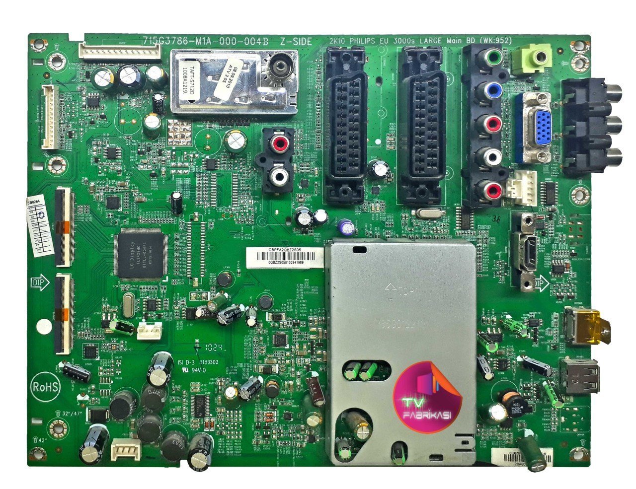 715G3786-M1A-000-004B , 2K10 , WK:952 , E153302 , ANAKART PHILIPS , MAIN BOARD