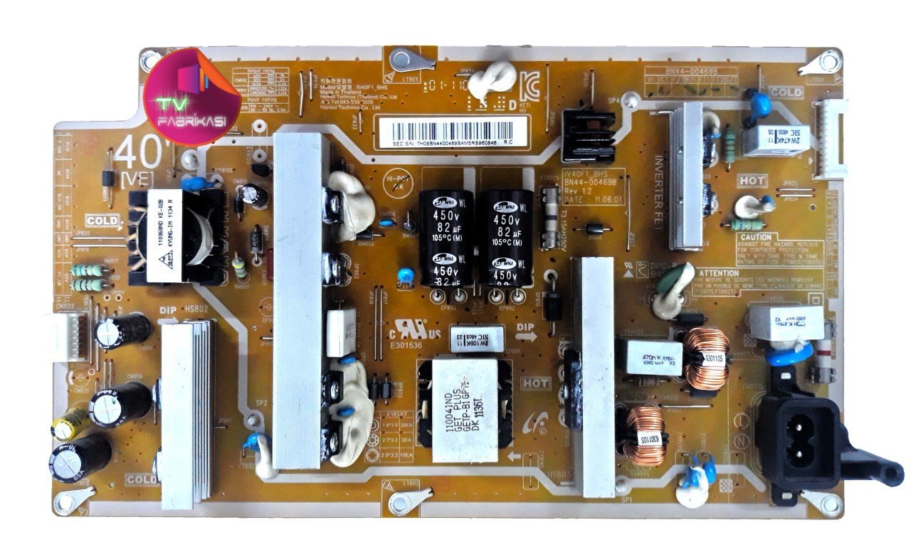 BN44-00469B , REV 1.2 , IV40F1_BHS , LE40D503F , POWER BOARD , SAMSUNG BESLEME