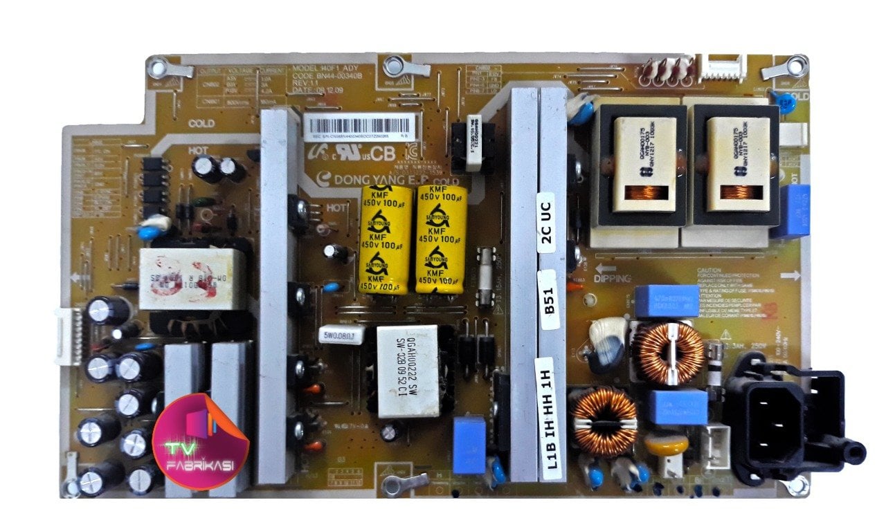 BN44-00340B , REV 1.1 , I40F1_ADY , LE40C530 , LE40C530F1W , POWER BOARD , SAMSUNG BESLEME