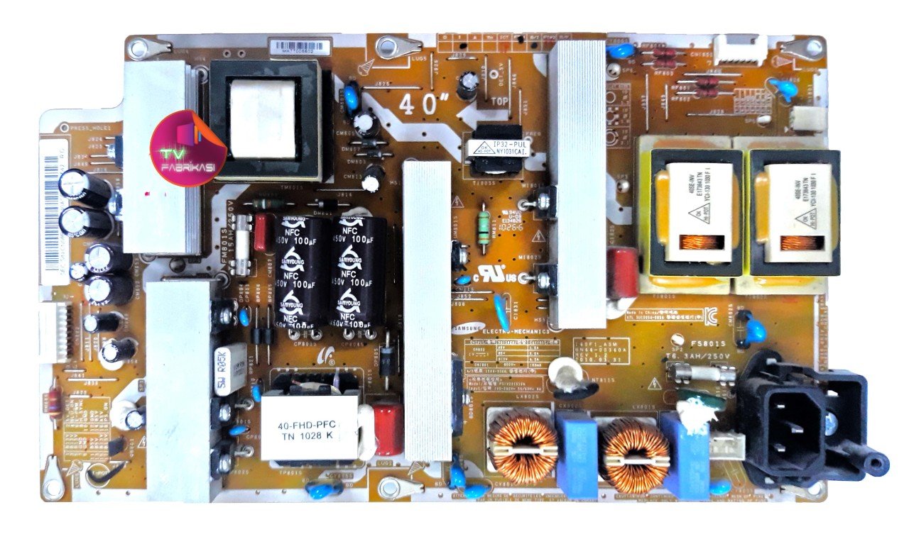 BN44-00340A , I40F1_ASM , REV 1.2 , PSIV231510A , POWER BOARD , SAMSUNG BESLEME