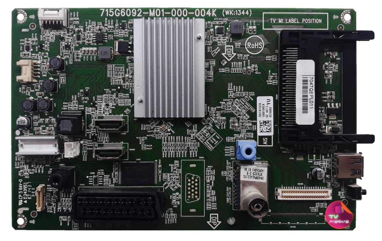 715G6092-M01-000-004K , (WK:1344) , 704TQEPL011 , 705TXESC6 , 32PHH4319/88 , MAIN BOARD , PHILIPS ANAKART