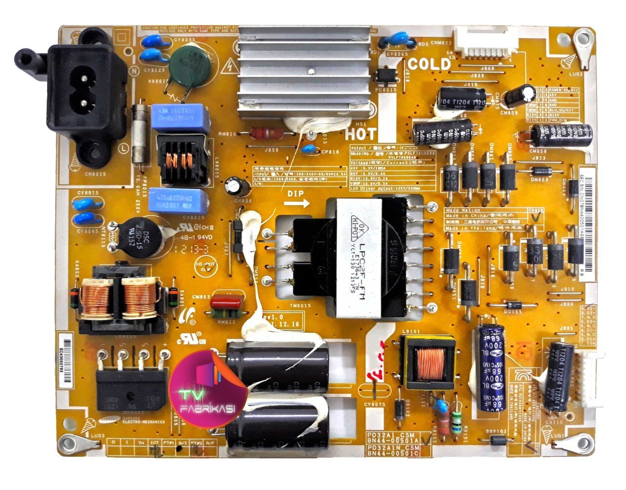 BN44-00501A , PD32A1_CSM , REV 1.0 , PSLF790B04A , POWER BOARD , SAMSUNG BESLEME