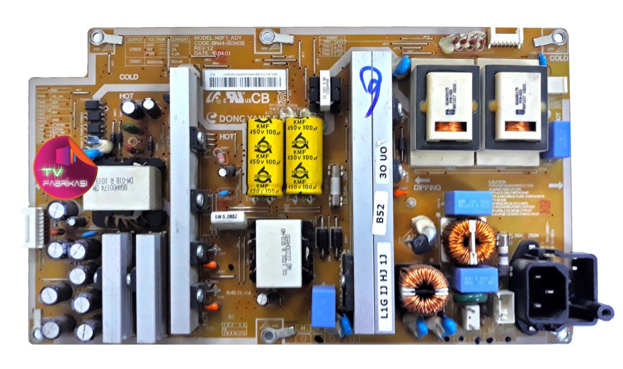 BN44-00340B , I40F1_ADY , REV1.2 , SH10005-9006 , POWER BOARD , SAMSUNG BESLEME