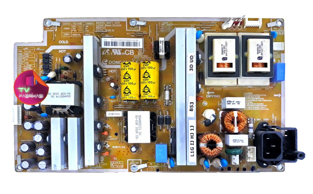BN44-00340B , I40F1_ADY , REV 1.3 , SH10005-9006 , LE40C530F1W , POWER BOARD , SAMSUNG BESLEME