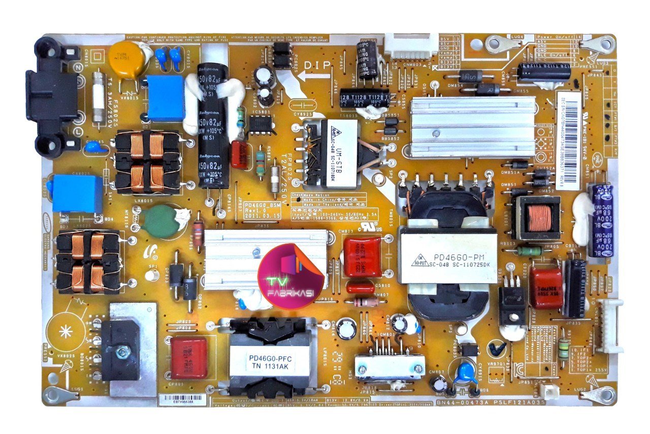 BN44-00473A , PSLF121A03S , PD46G0-BSM , REV 1.0 , POWER BOARD , SAMSUNG BESLEME