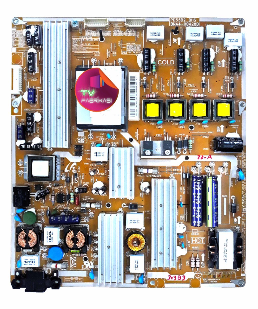 BN44-00427A , REV 1.2 , PD46B2-BSM , UE40D6510 , POWER BOARD , SAMSUNG BESLEME