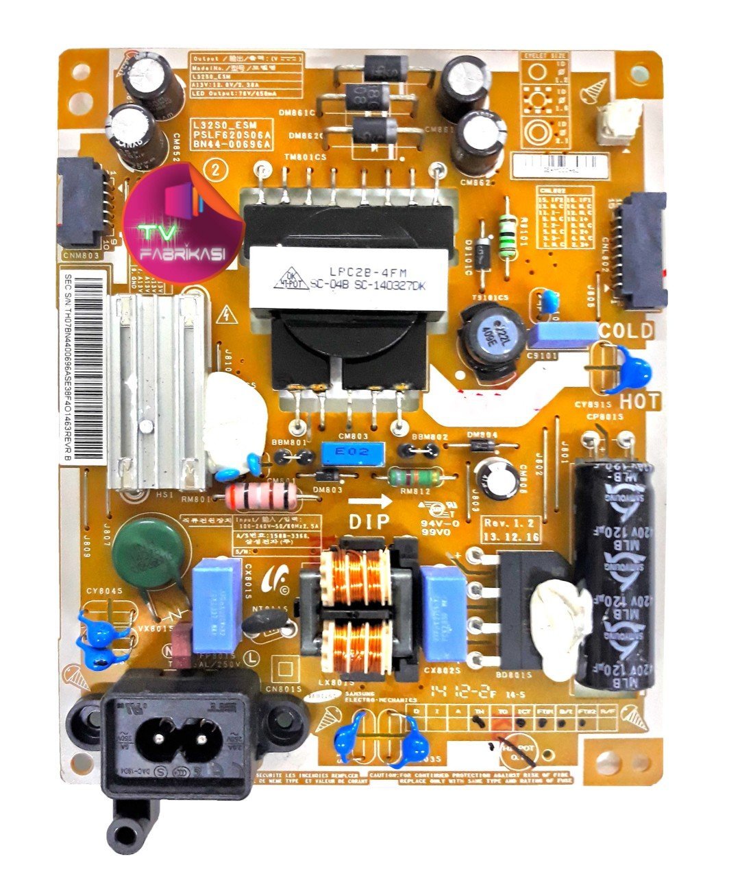 BN44-00696A , L32S0_ESM , PSLF620S06A , REV 1.2 , POWER BOARD , SAMSUNG BESLEME