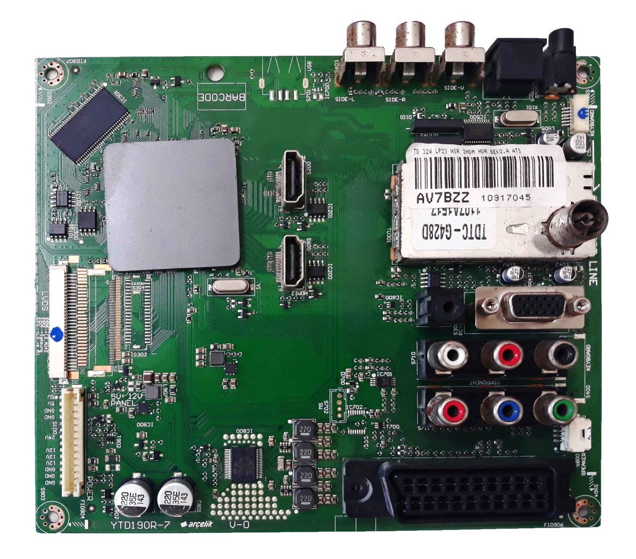 Ytd190r-7 , Av7bzz , Lc320wxn-Csb1 , Arçelik  A32lce0b , Main Board , Arçelik Anakart