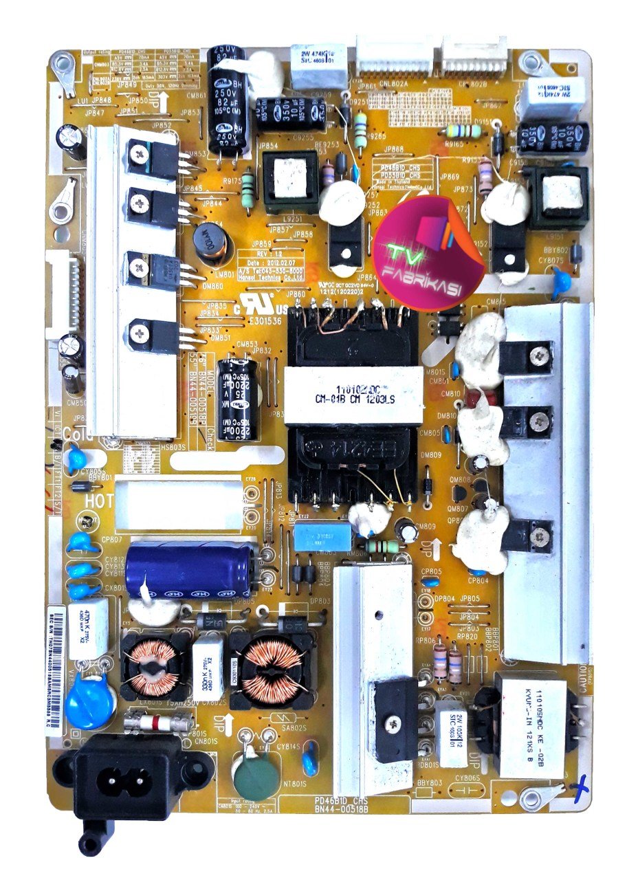 BN44-00518B , PD46B1D_CHS , REV 1.2 , UE40ES6300 , POWER BOARD , SAMSUNG BESLEME