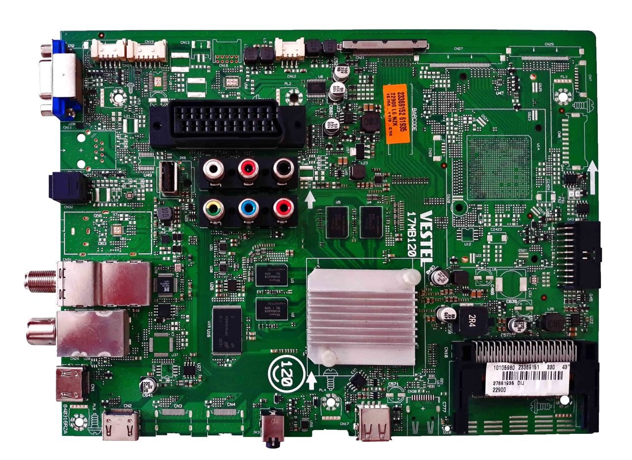 17MB120 , 23369151 , 10105980 , VESTEL , VES430QNDL-2D-U11 , VESTEL 43UB775043 , 4K Uydu Alıcılı LED TV , MAIN BOARD , VESTEL ANAKART