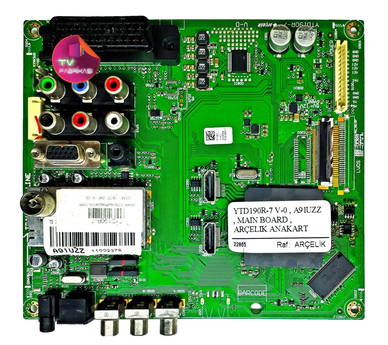 YTD190R-7 V-0 , A91UZZ , MAIN BOARD , ARÇELIK ANAKART
