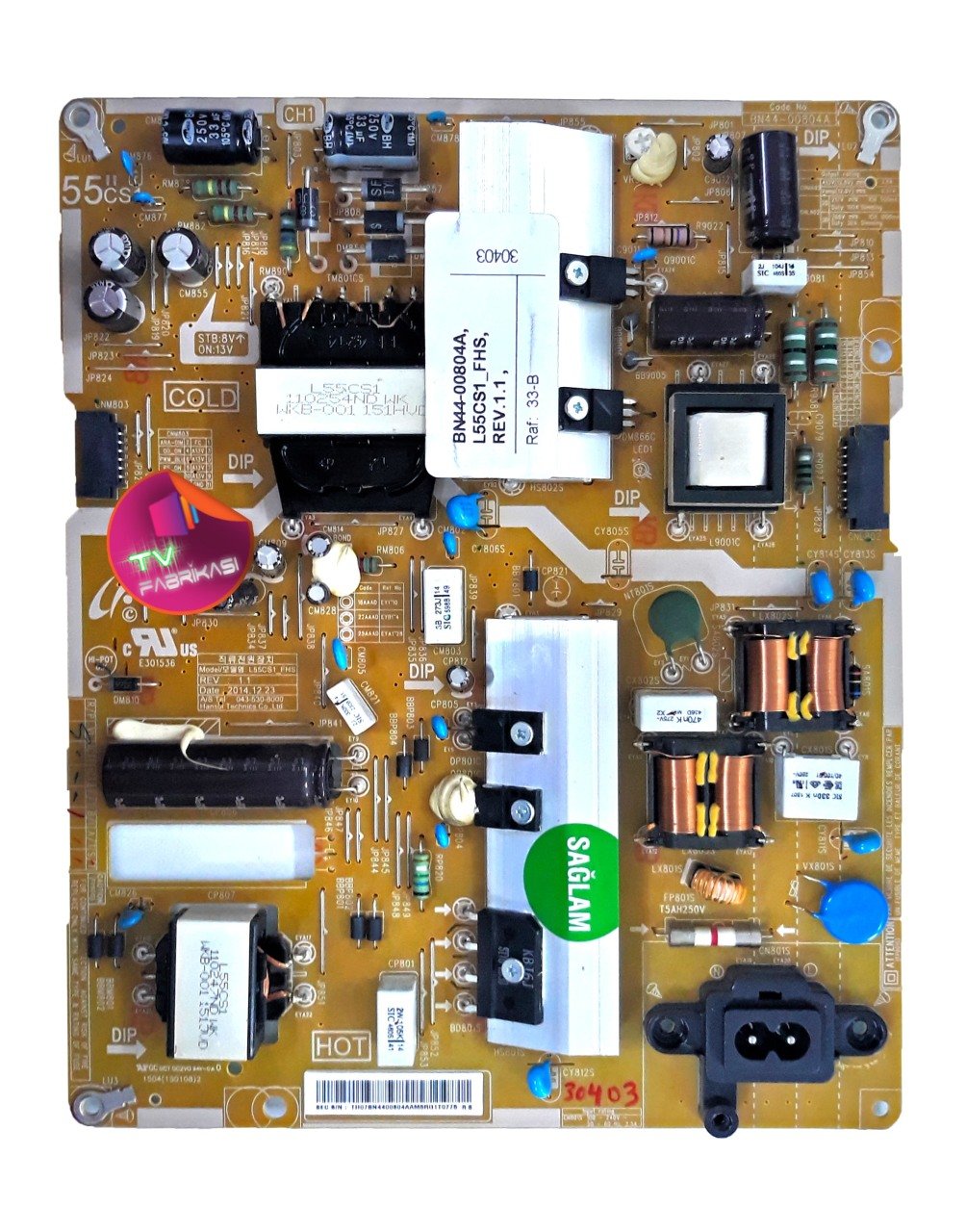 BN44-00804A, L55CS1_FHS, REV.1.1 , UE55J6300, UE55J6300AK , POWER BOARD , SAMSUNG BESLEME