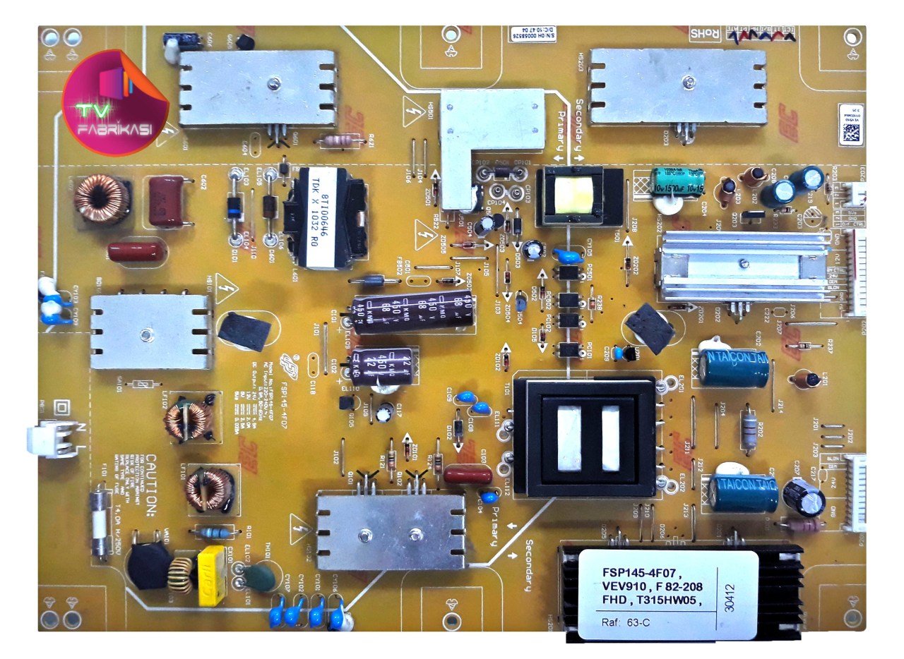 FSP145-4F07 , VEV910 , F 82-208 FHD , T315HW05 , POWER BOARD , ARÇELIK  BESLEME