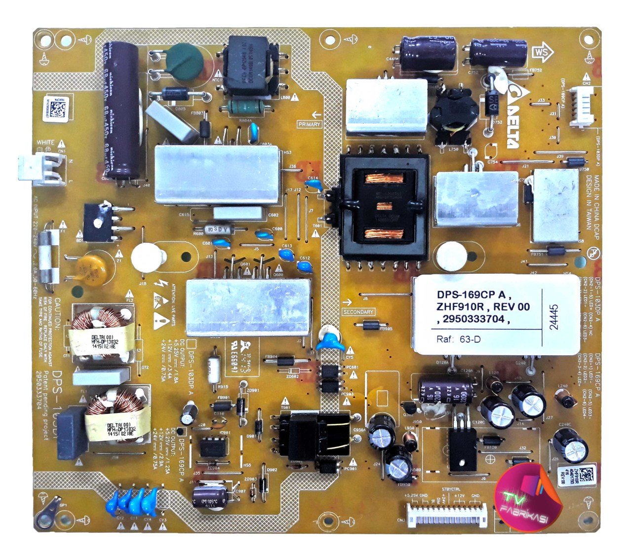 DPS-169CP A , ZHF910R , REV 00 , 2950333704 , POWER BOARD , ARÇELİK BESLEME