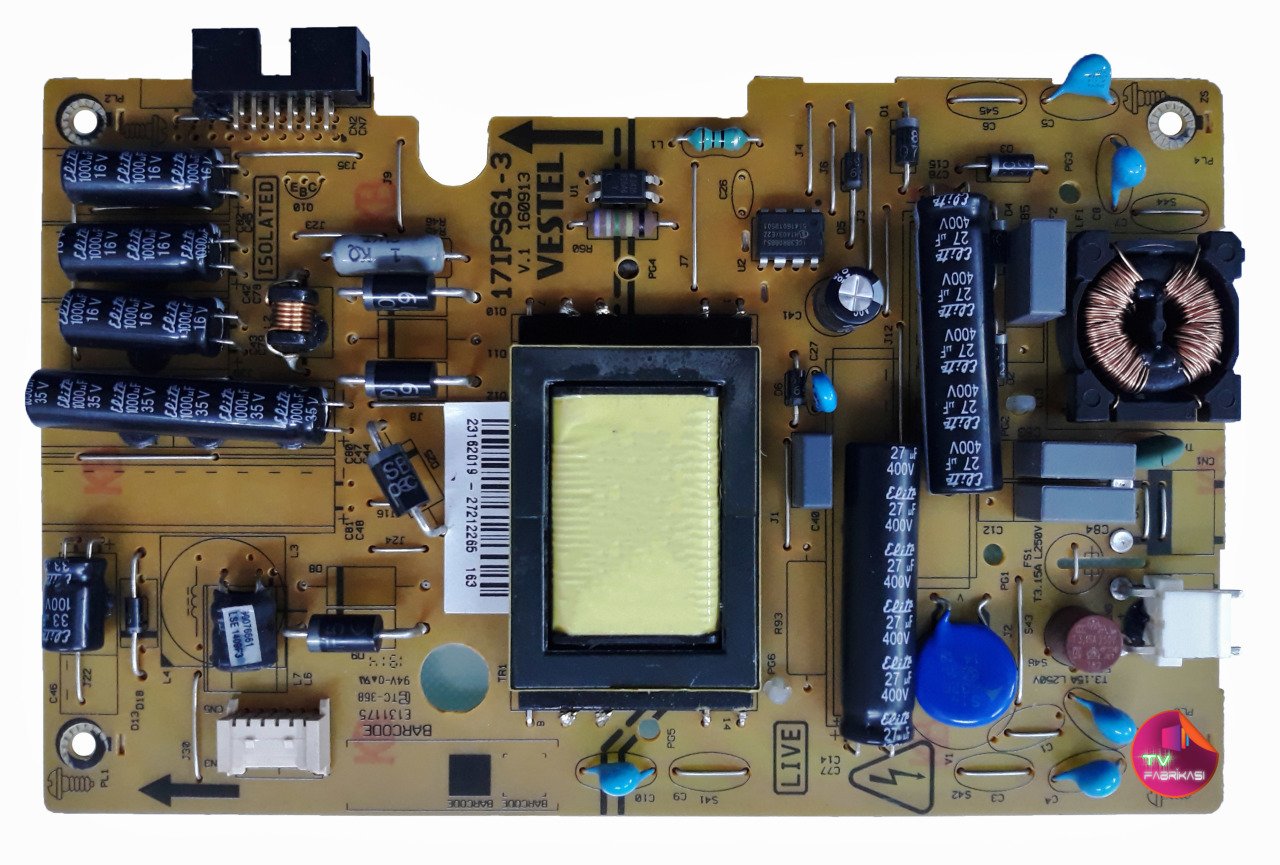 17IPS61-3 , 23162019 , V.1 160913 , VESTEL 24 LCD TV , POWER BOARD , VESTEL BESLEME