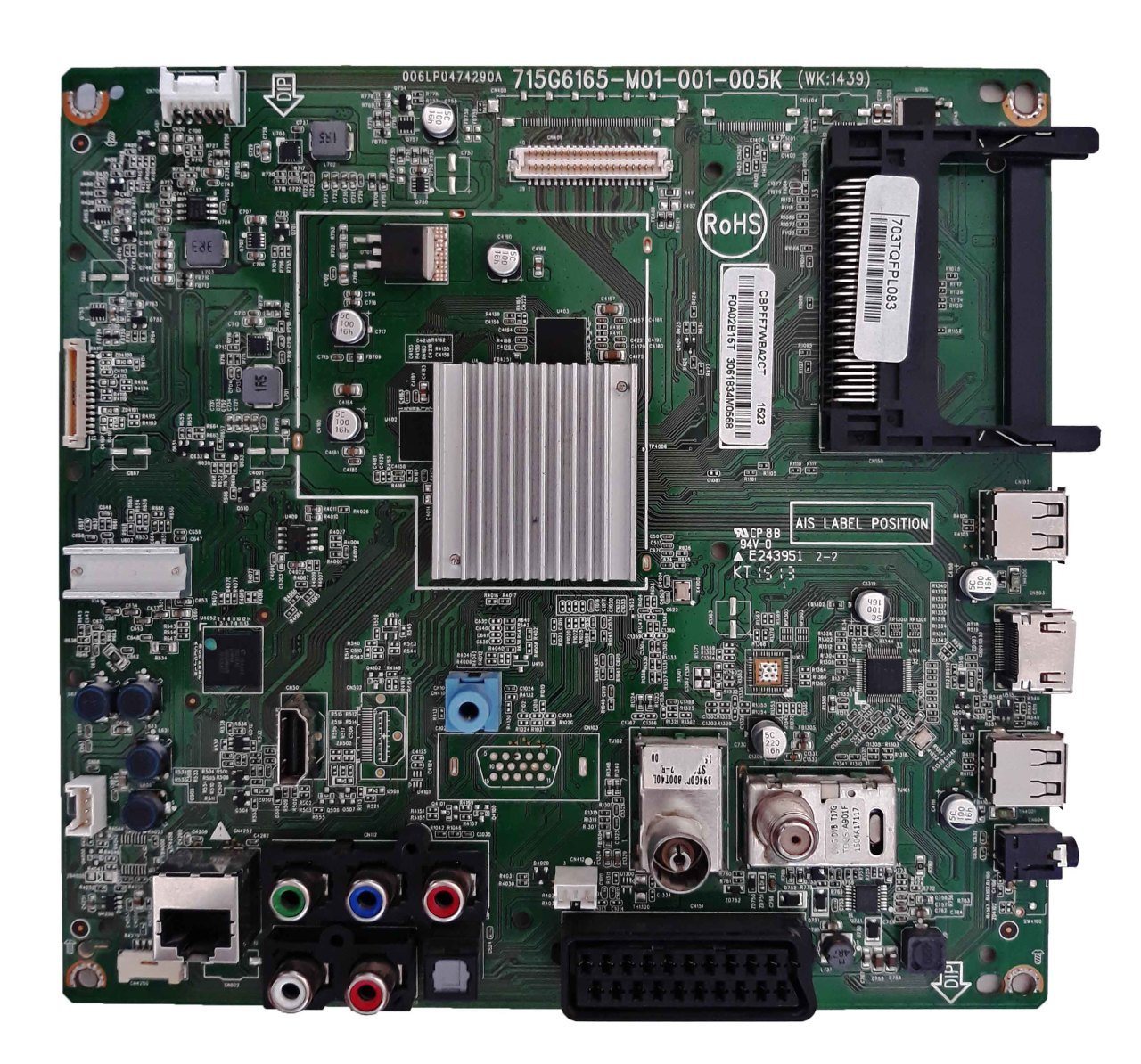 715g6165-M01-001-005k , Cbpff7wba2ct , Philips 40pfk5300/12 , Tpt400la-J6pe1 , 703tqfpl023 , Main Board , Philips Anakart