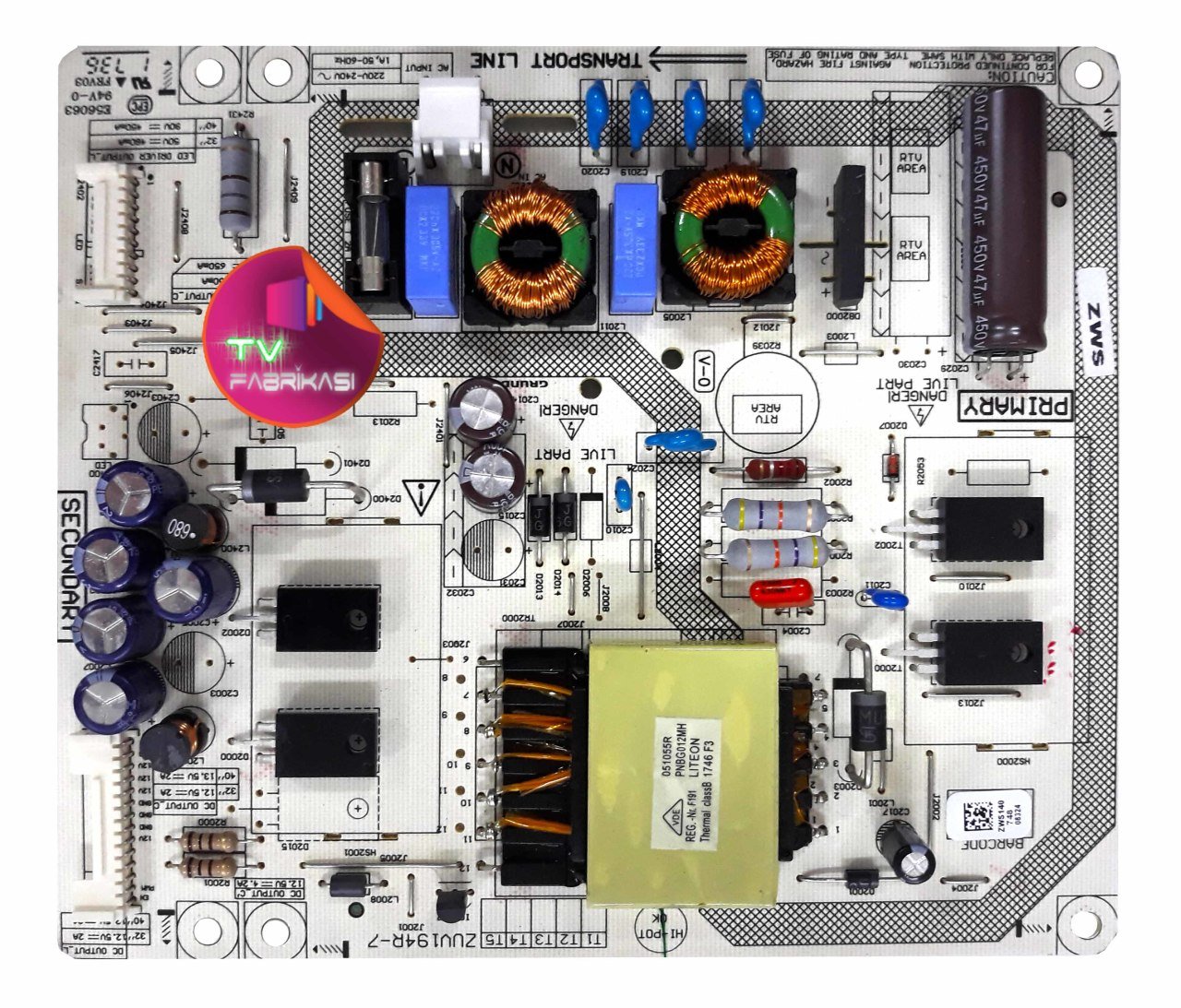ZUV194R-7 , ZWS140 , V-0 , POWER BOARD , ARÇELİK BESLEME