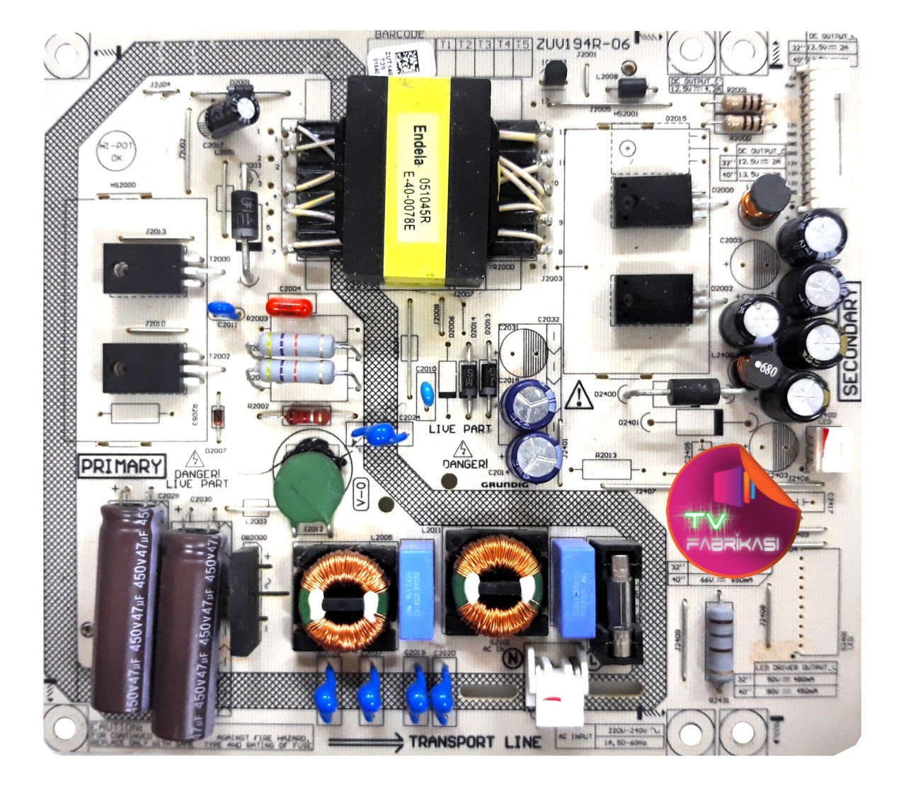 ZUV194R-06 , ZUT140 , V-0 , POWER BOARD , ARÇELİK BESLEME