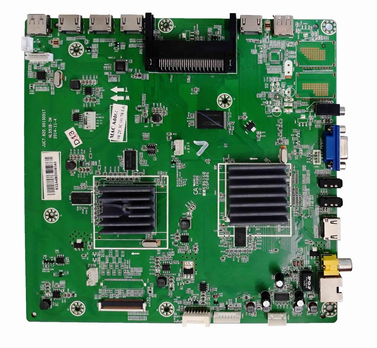 Juc7.820.00130517, Hls51b-Tm, Sunny Kb6160 Osp606 , Sunny Sn050led8051-Sum , C500ui4-E4-C(G1) , Main Board , Sunny Anakart