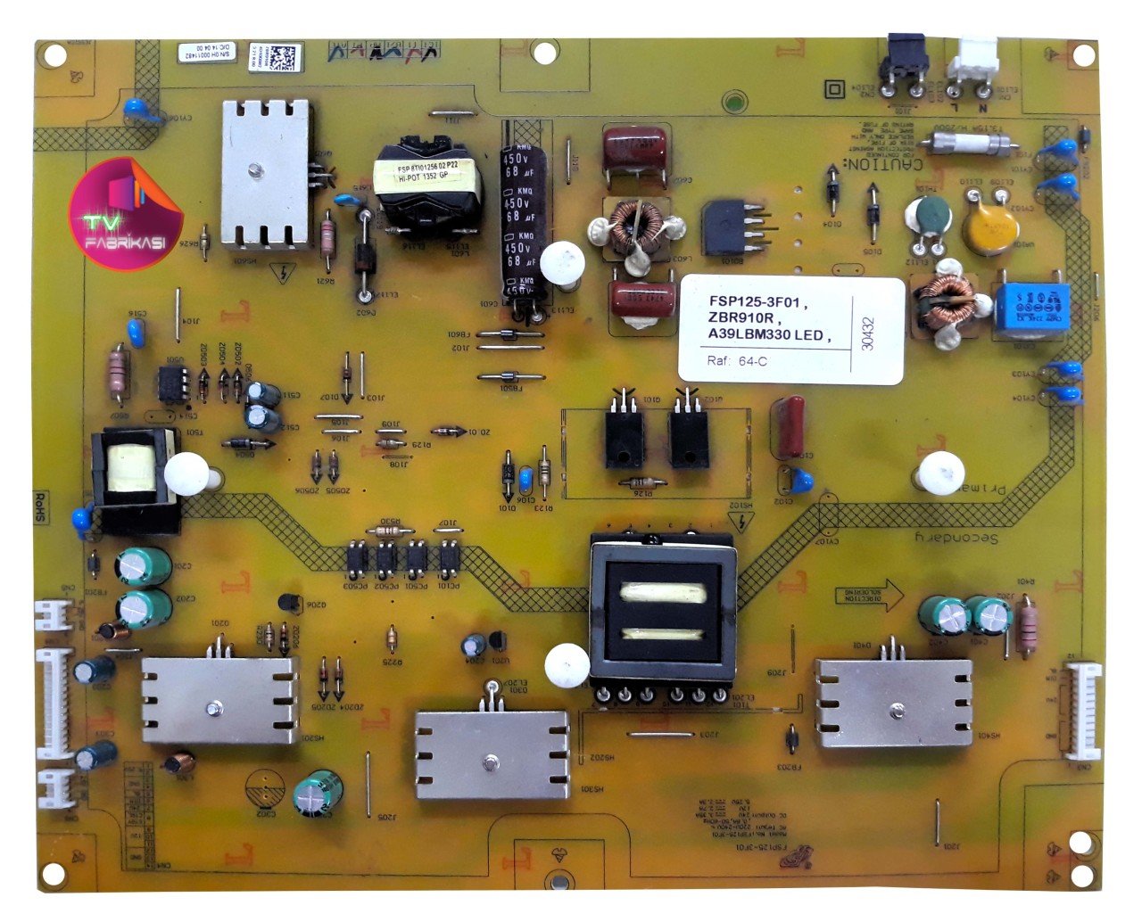 FSP125-3F01 , ZBR910R , A39LBM330 LED , POWER BOARD , ARÇELİK BESLEME