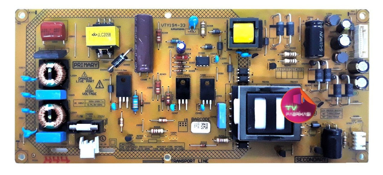 VTY194-33 , ZKE140 , 057D40-A60, ALTUS AL40L 5531 4B , POWER BOARD , ARÇELİK BESLEME