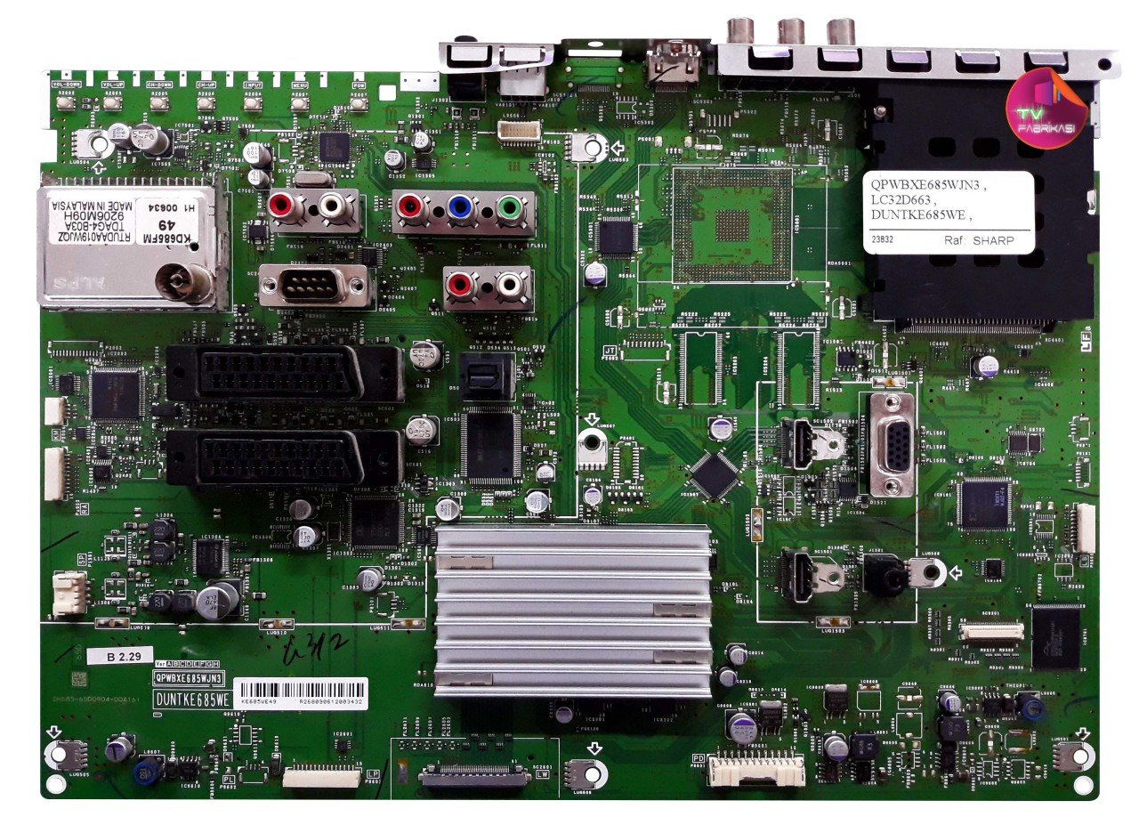 QPWBXE685WJN3 , LC32D663 , DUNTKE685WE , KE685WE4 , MAIN BOARD , SHARP ANAKART