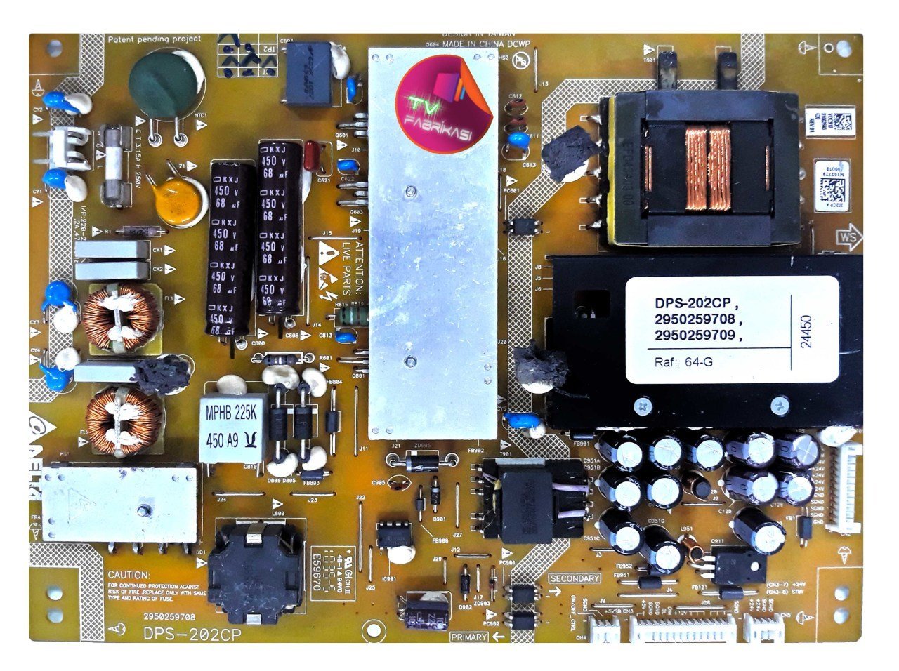 DPS-202CP , 2950259708 , 2950259709 ,  VDC910 , POWER BOARD , ARÇELİK BESLEME