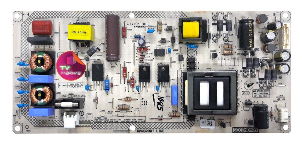 VTY194-38 , ZKE140 ,  B-40L-4531-0B , 057D40-B50 , POWER BOARD , ARÇELİK BESLEME
