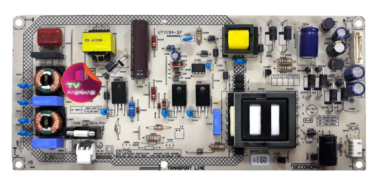 VTY194-37 , ZKE140 , 057D40-A89, 60802351 , ALTUS AL40L5531 4B , POWER BOARD , ARÇELİK BESLEME