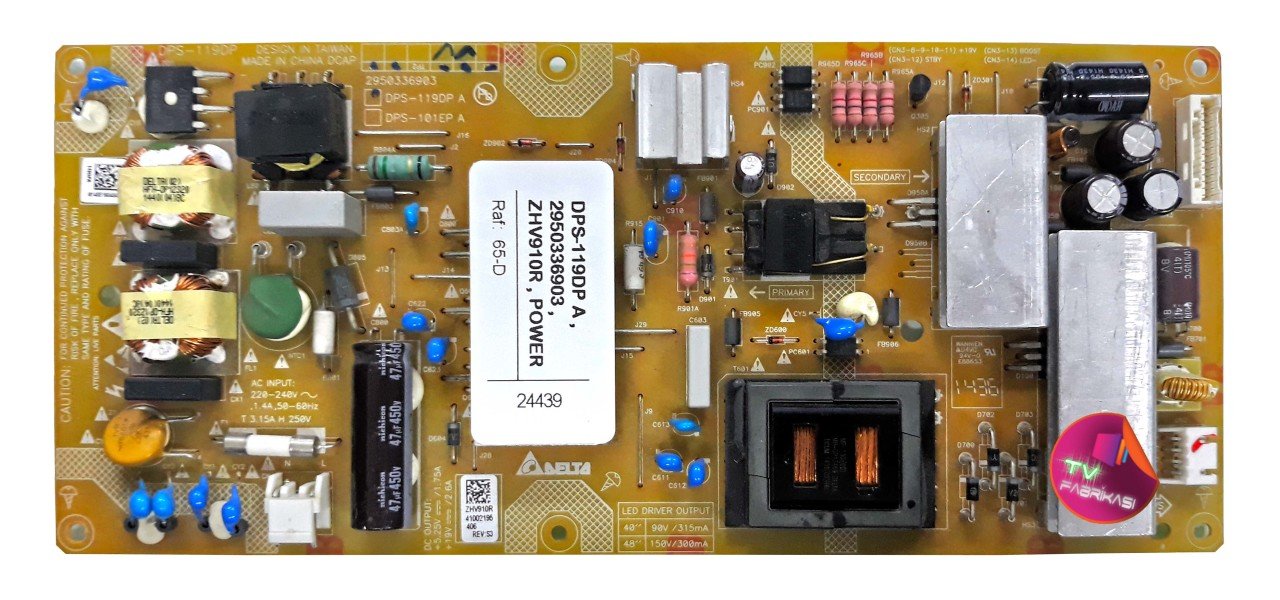 DPS-119DP A , 2950336903 , ZHV910R , POWER BOARD , ARÇELİK BESLEME