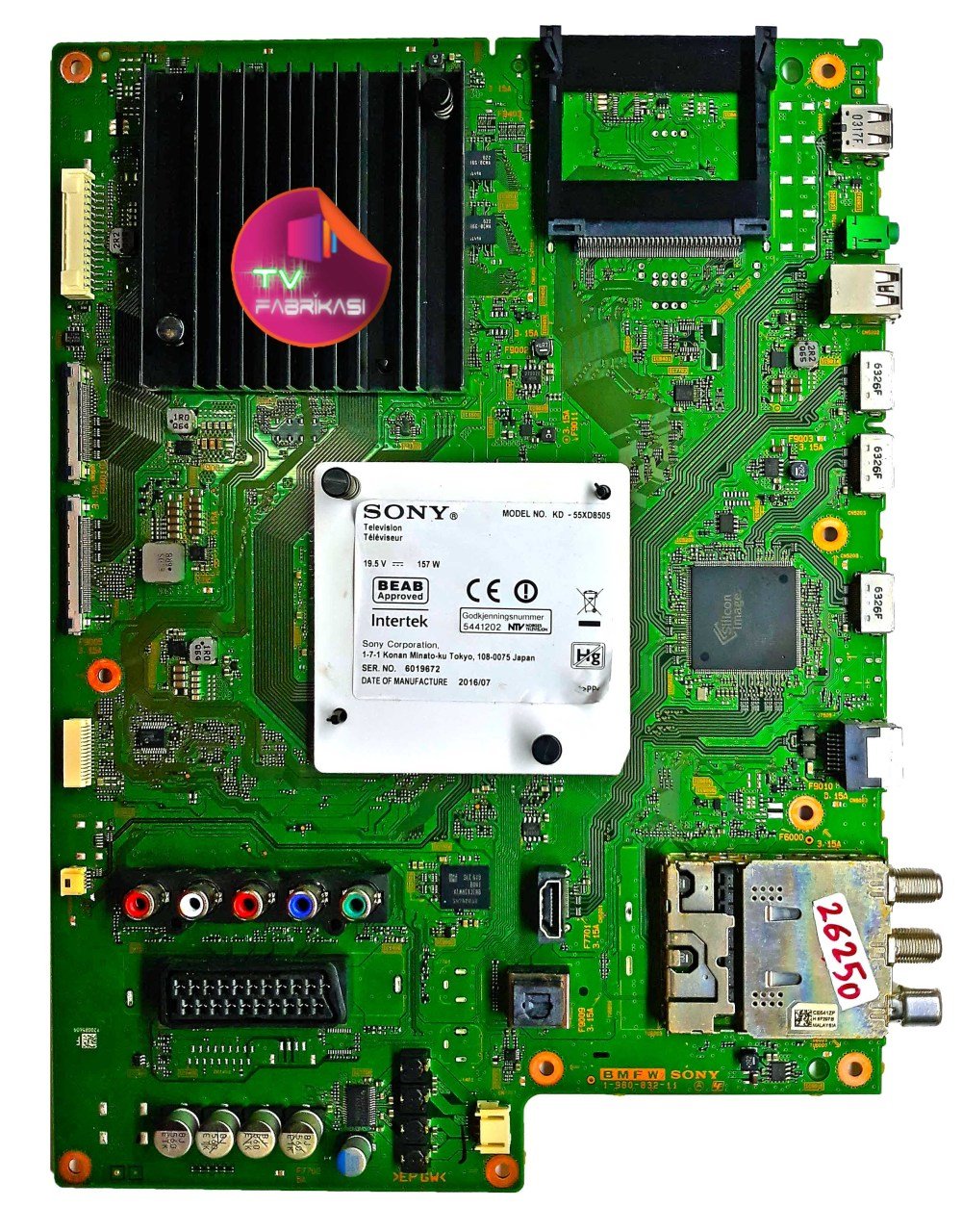 1-980-832-11 , KD-55XD8505 , BMFW2 , SONY , MAIN BOARD , SONY