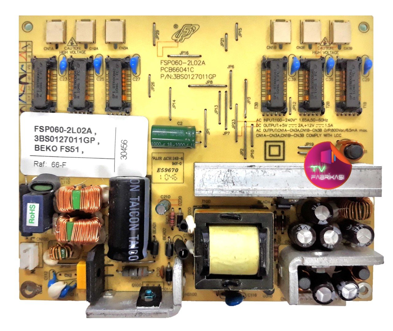 FSP060-2L02A , 3BS0127011GP , BEKO FS51 , PCB66041C , POWER BOARD , ARÇELİK BESLEME