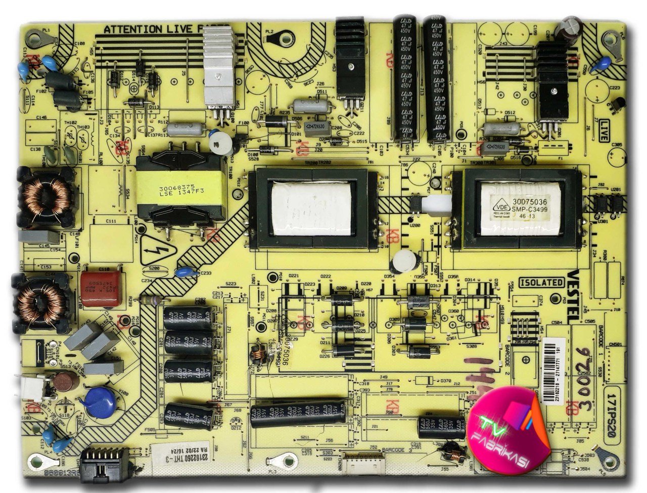 17IPS20 , 060913R6 , 23162216 , POWER BOARD , VESTEL BESLEME