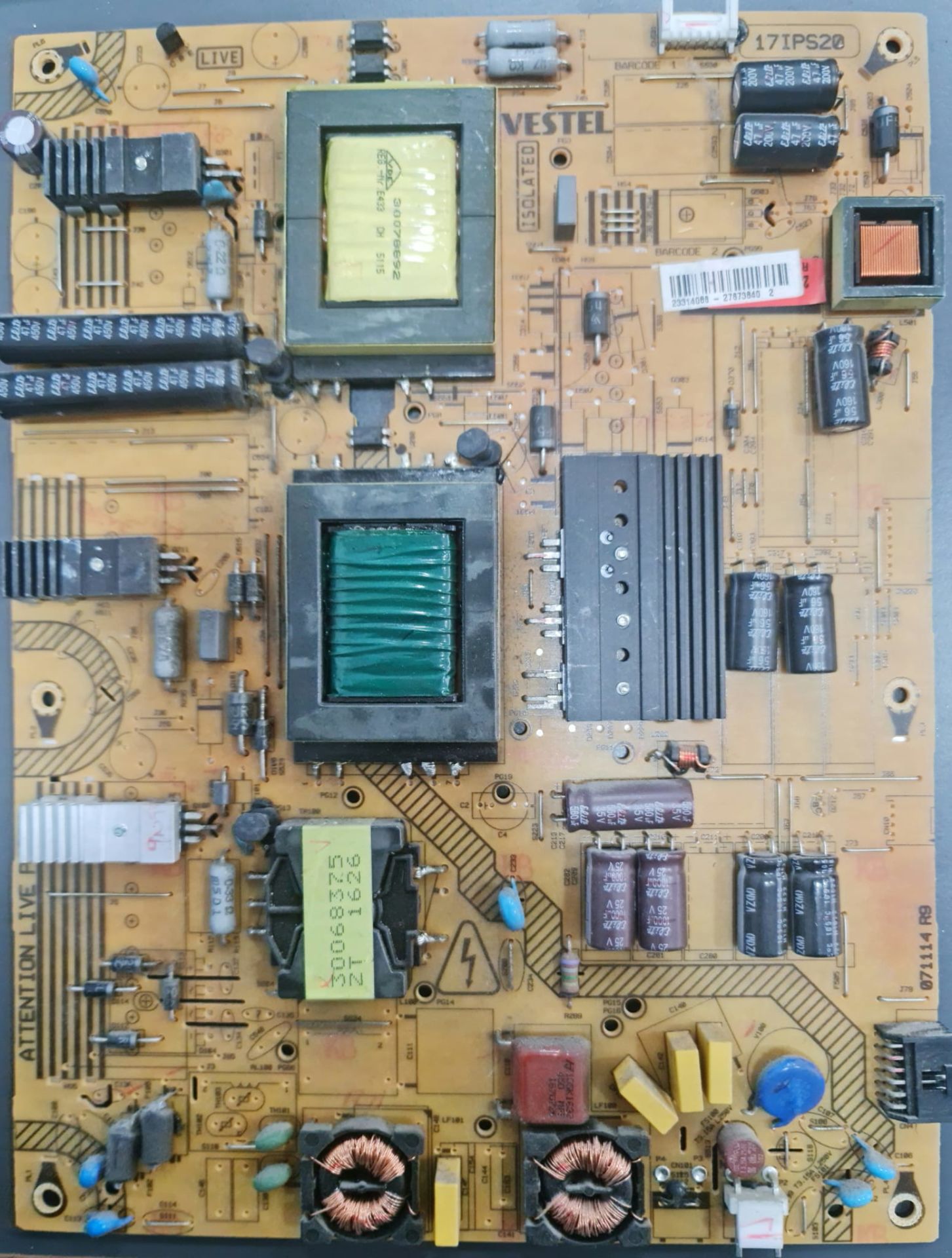 VESTEL 40UA9300,23314088,27673840,17IPS20,071114 R9,POWER,BOARD