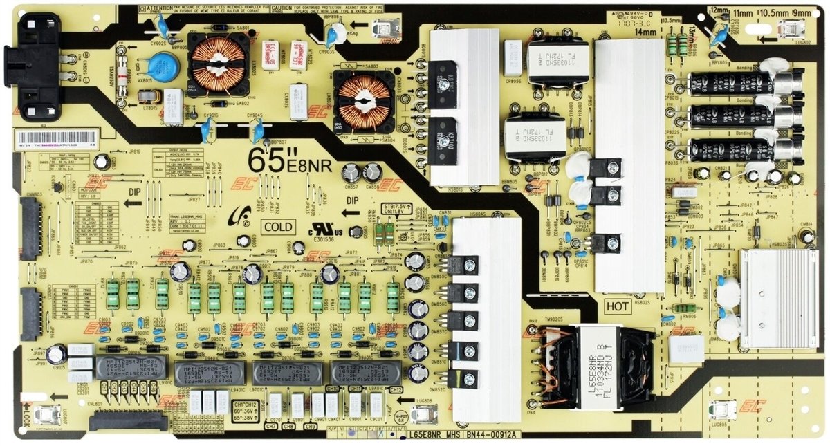 Bn44-00912a , Samsung L65e8nr_Mhs , Un65mu850dfxza, Un65mu8000fxza, Un65mu8500fxza, Un65mu9000fxza, Un65mu800dfxza , Power Board , Samsung Besleme
