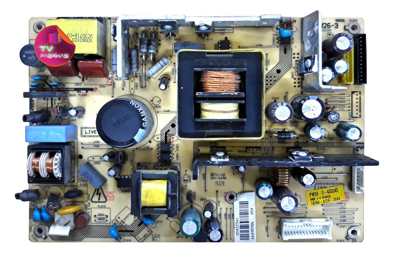 17PW26-3  , 020309 , 20433341 , V.1 , POWER BOARD , VESTEL BESLEME