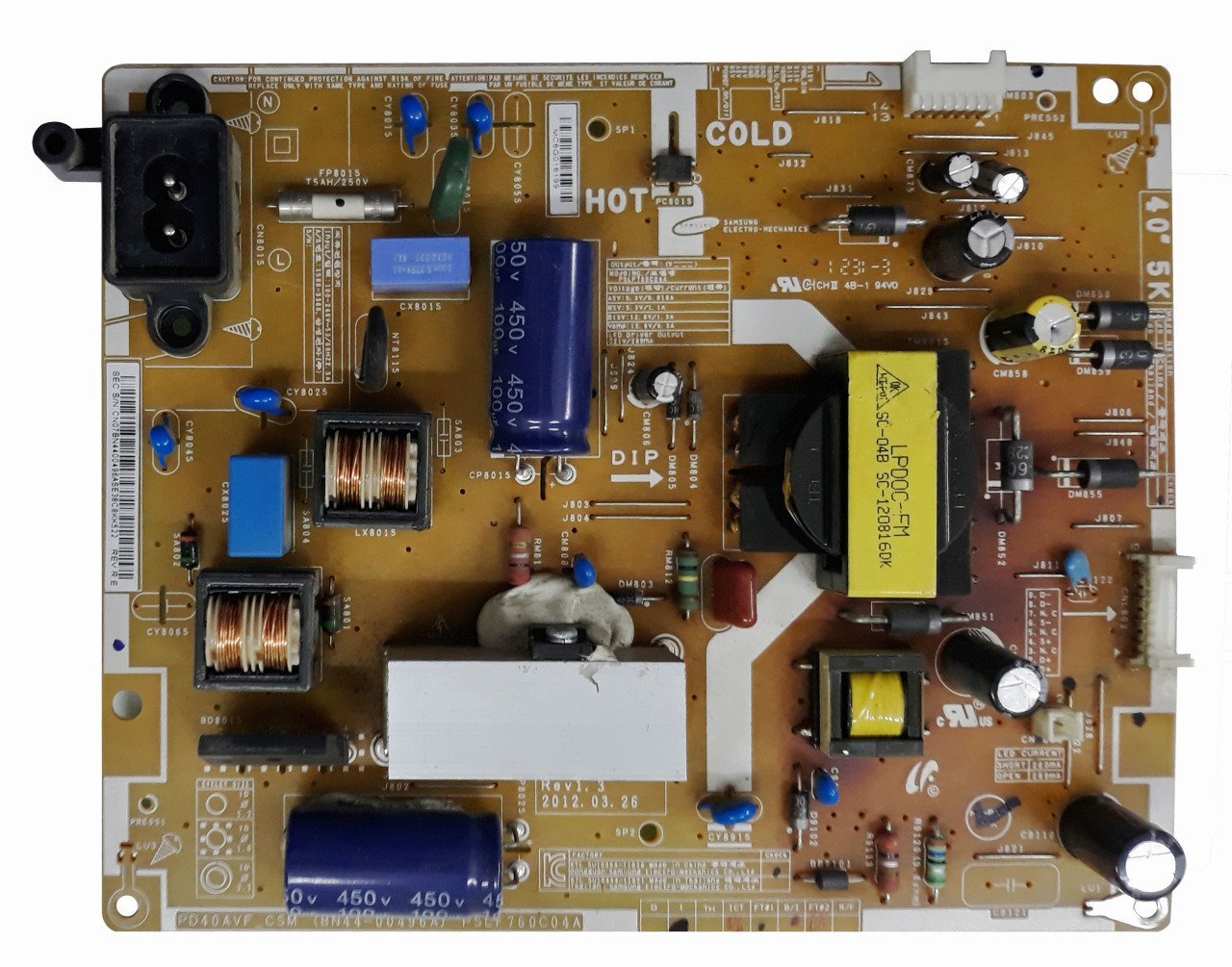 BN44-00496A , PSLF760C04A , PD40AVF_CSM , UE40EH5000 , POWER BOARD , SAMSUNG BESLEME