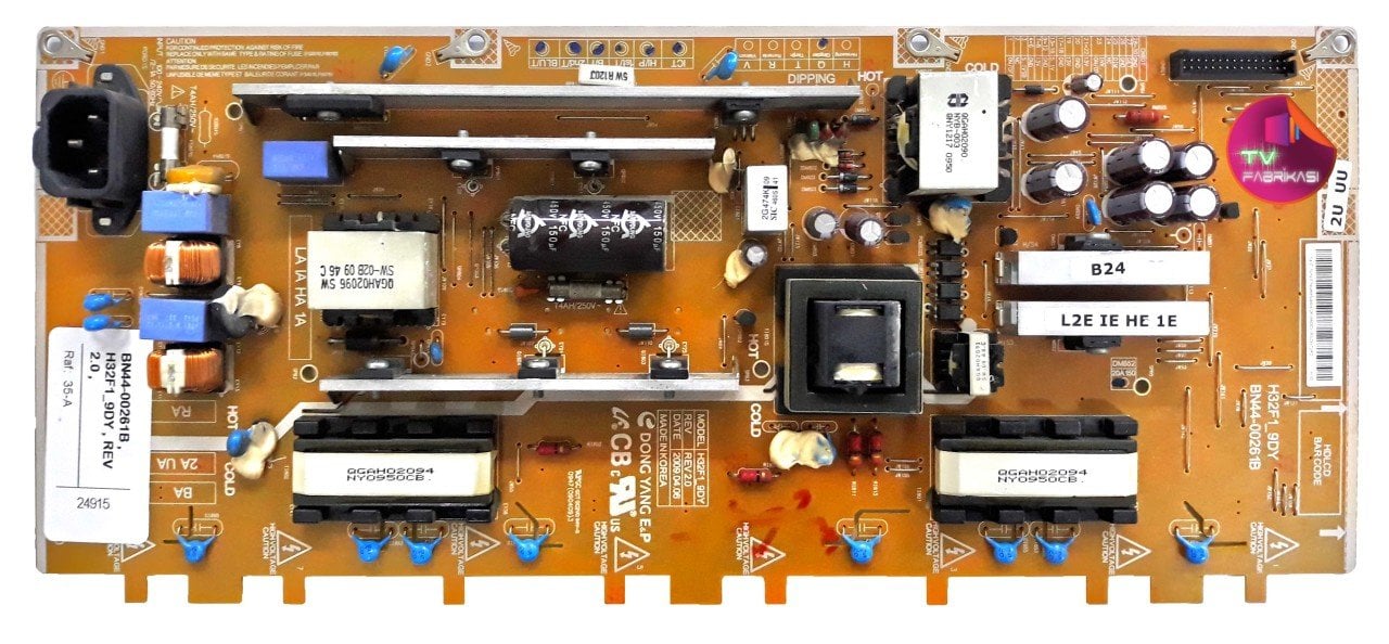 BN44-00261B , H32F1_9DY , REV 2.0 , LE32B530P7W , LE32B550A5W , POWER BOARD , SAMSUNG BESLEME