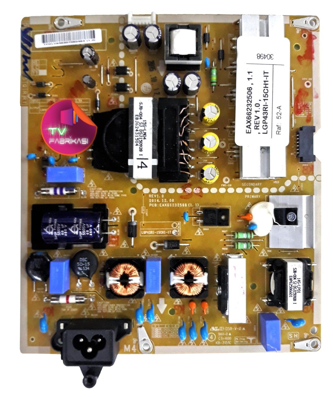 EAX66232506 , 1.1 , REV 1.0 , LGP43RI-15CH1-IT, EAY63630706 , 43SM5B-BD , POWER BOARD , LG BESLEME