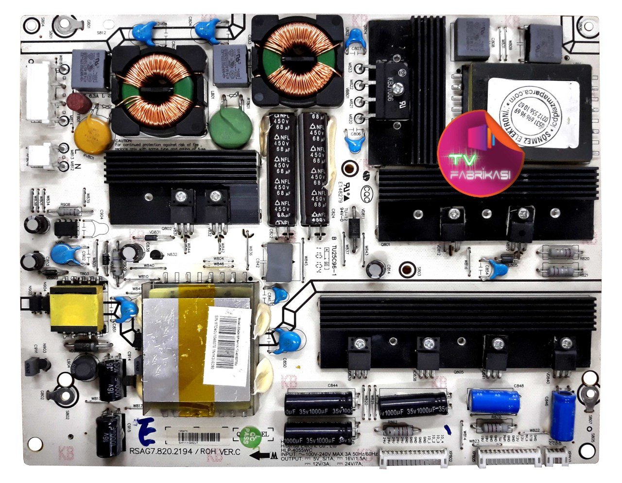 RSAG7.820.2194 / ROH , TDN40T28 GUK , REV C , HİSENSE , LTDN46T28GUK , POWER BOARD , SUNNY BESLEME